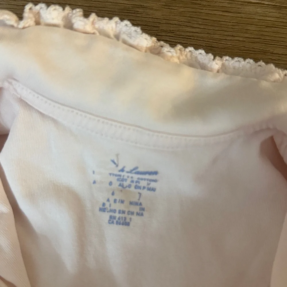 Ralph lauren pink ruffle baby girl shirt dress size 6 months